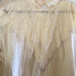 Anthropologie Cream Lace Blouse